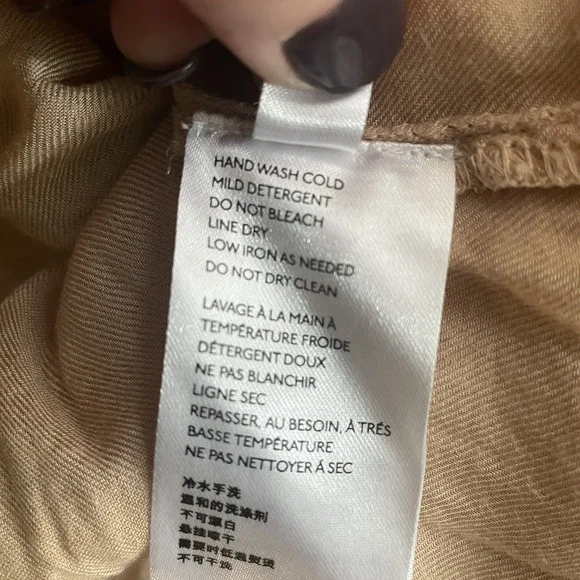 Anthropologie Dress Women 0 Tan Robin Embroidered Maxi Lace Boho Tiered‎ V Neck